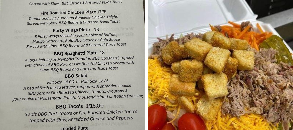 Stumpy's Backyard BBQ Menu