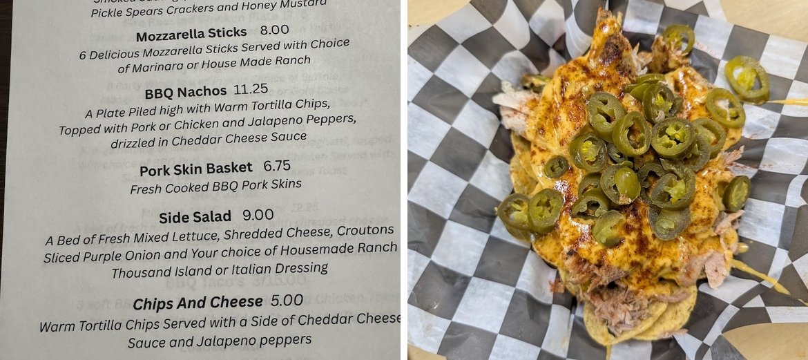 Stumpy's Backyard BBQ Menu
