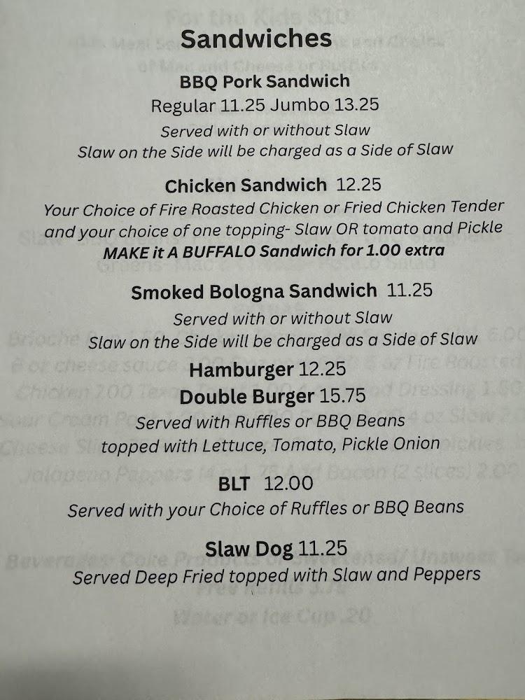 Stumpy's Backyard BBQ Menu image 3
